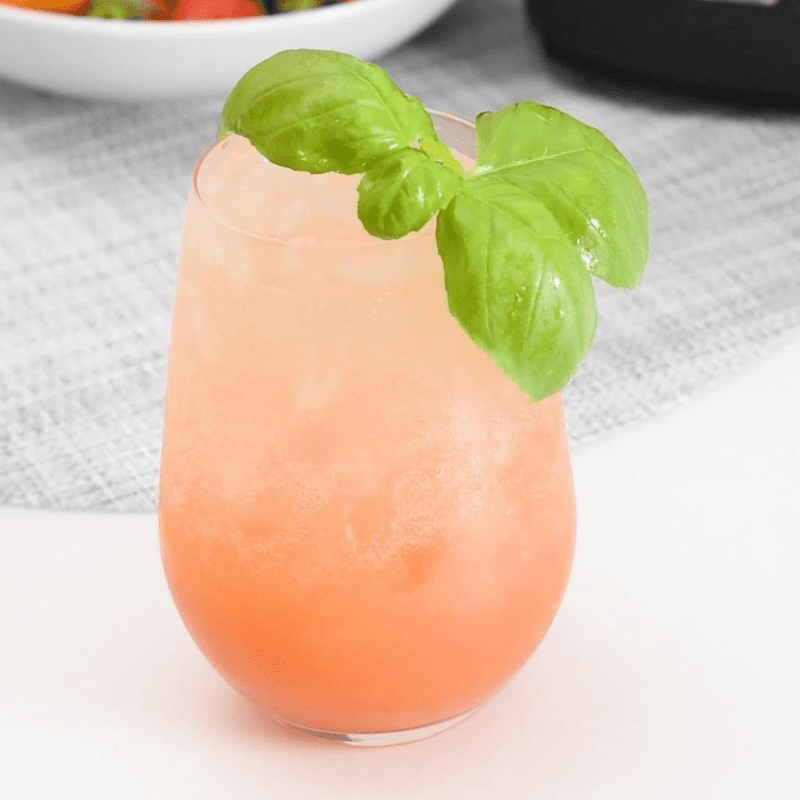 Refreshing orange-basil-strawberry-ade