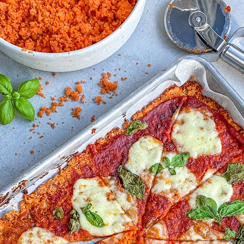 Carrot pomace pizza