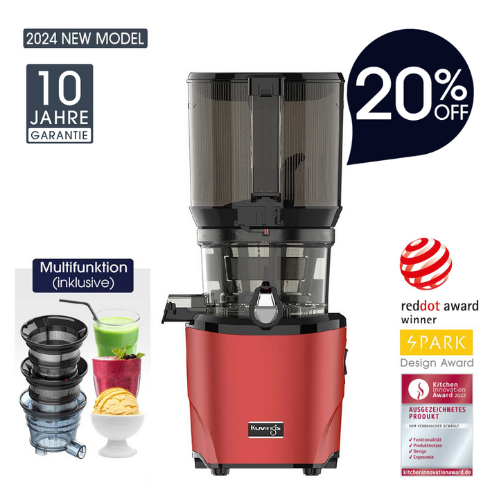 Kuvings [NEU] AUTO10 HANDS-FREE SLOW JUICER Premium Red 20% OFF 