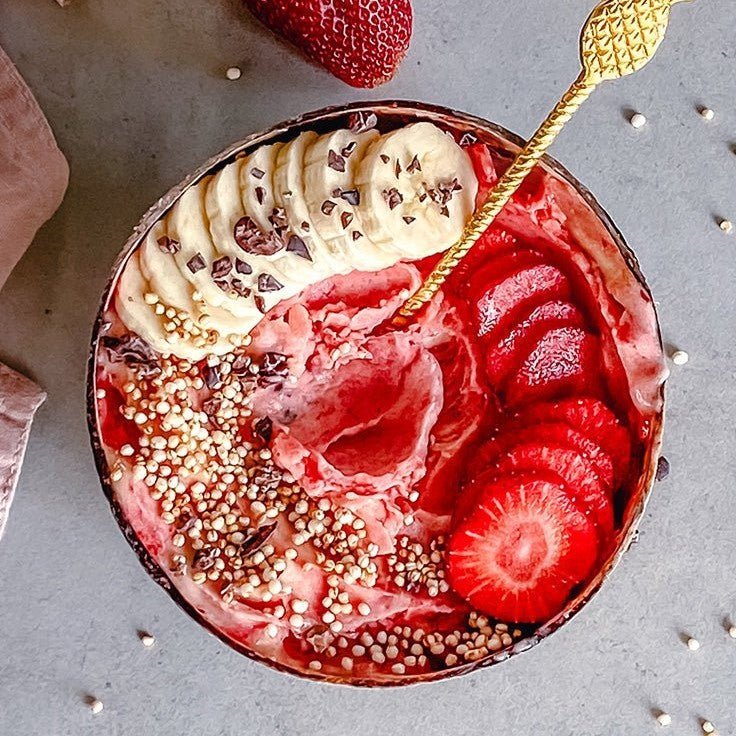 Ananas Banane Erdbeeren Sorbet