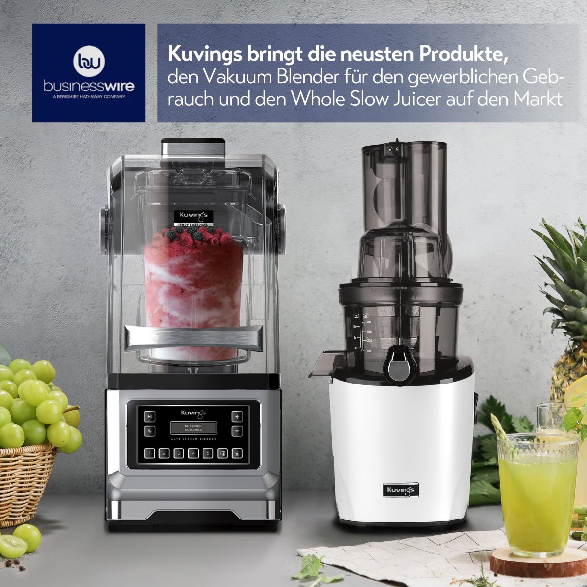 [ Businesswire ]Kuvings präsentiert den Auto-Vakuum Blender und einen neuen Whole Slow Juicer