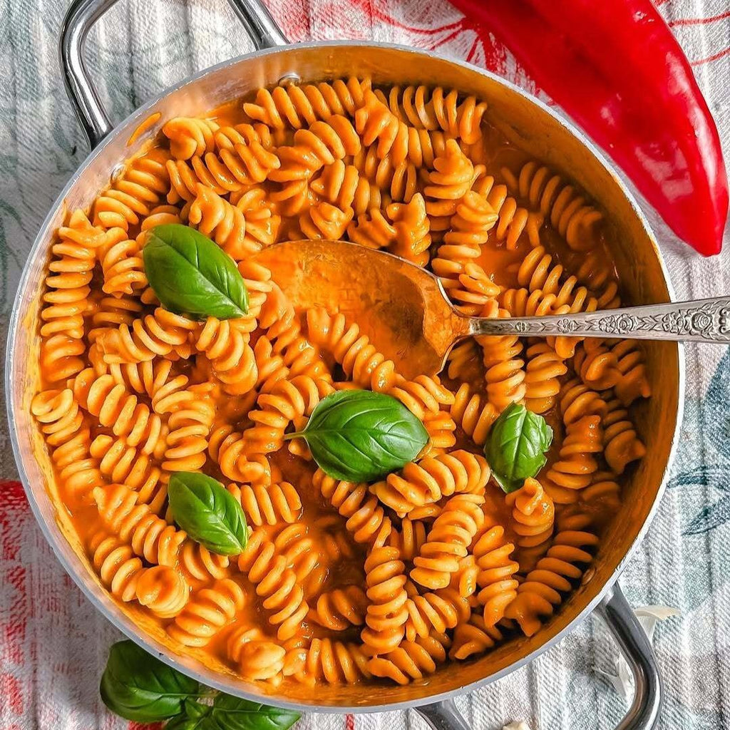 Cremige Paprika-Tomaten-Pasta