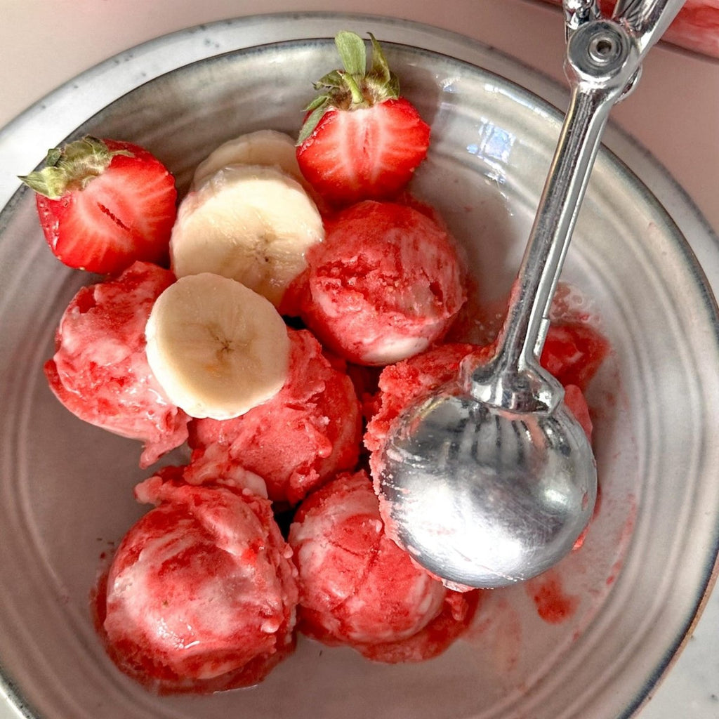 Erdbeer-Bananen-Sorbet