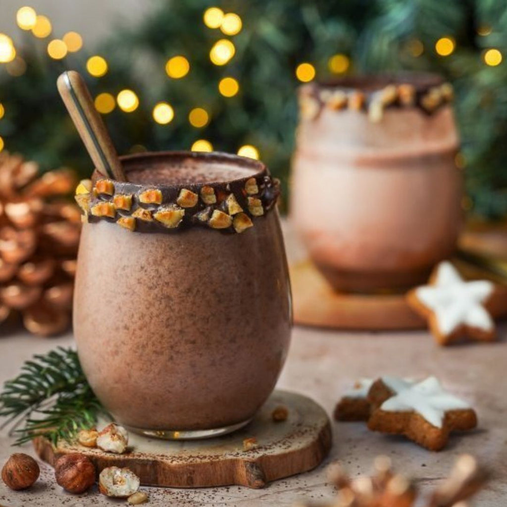 Winter time, hot chocolate with hazelnut milk!