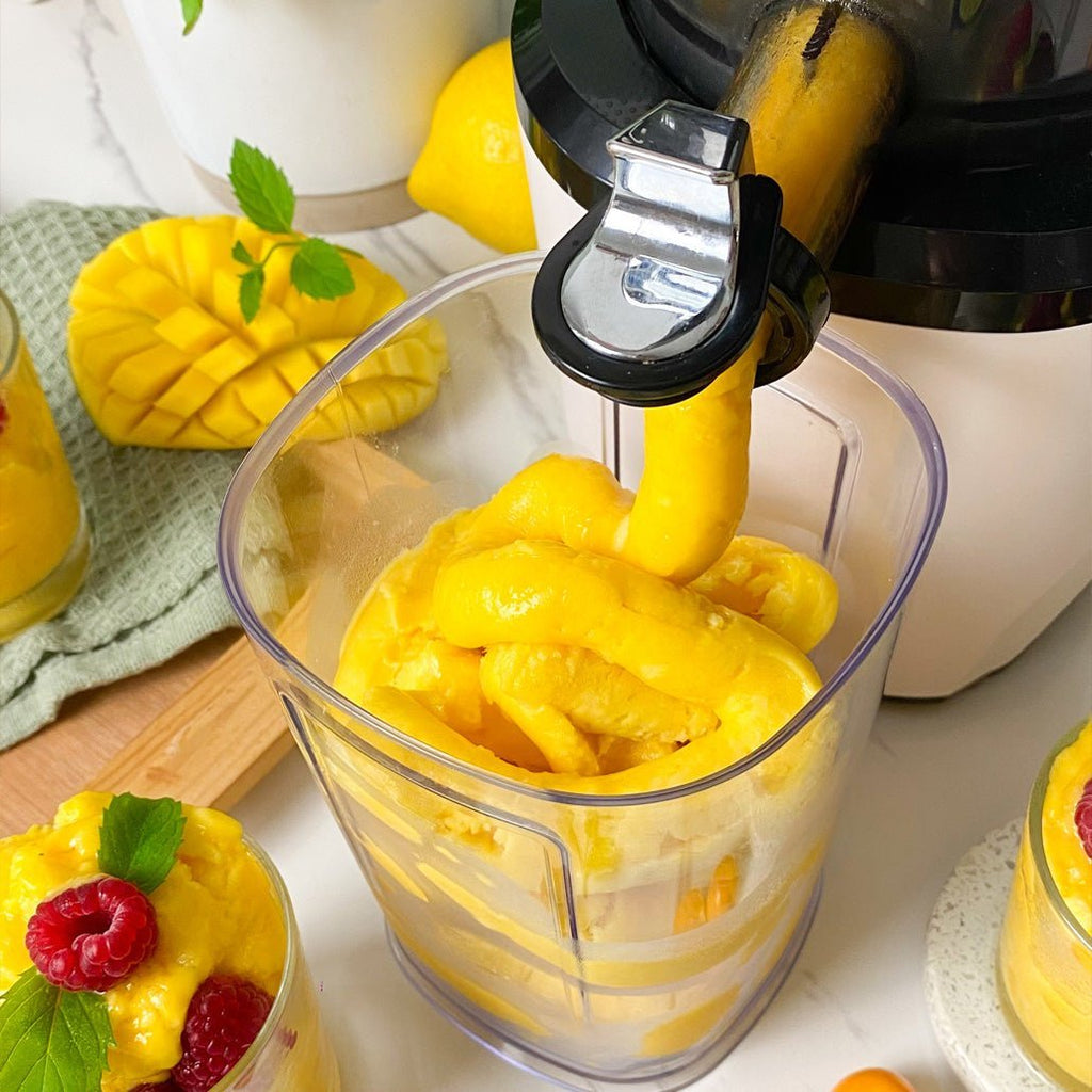 Himbeer- oder Mango-Sorbet