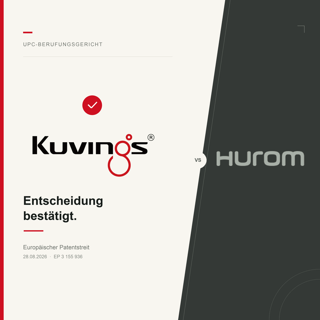 Kuvings gewinnt Patentstreit gegen Hurom - Kuvings Deutschland