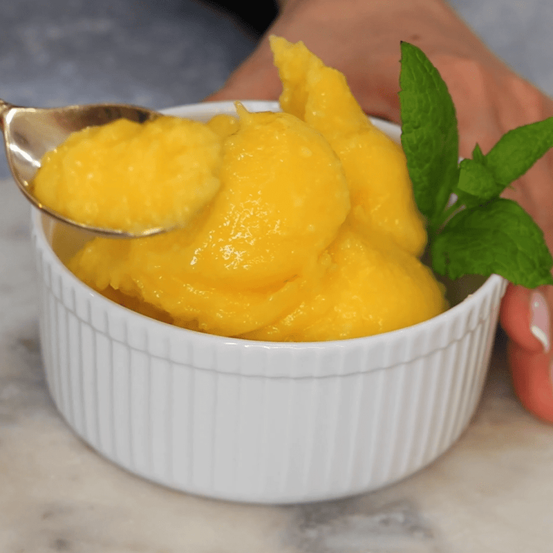 Mango-Sorbet : Frühlings-Dessert