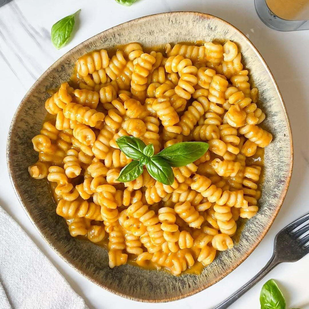 Vegane Pasta-Sauce mit geröstetem Gemüse